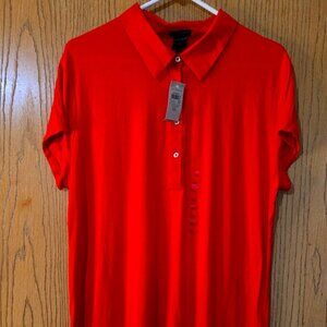 Nwt.Ann Taylor Red Polo Shirt